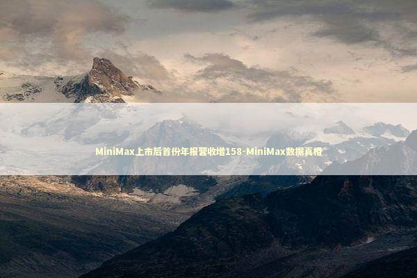 MiniMax上市后首份年报营收增158-MiniMax数据真相 新闻