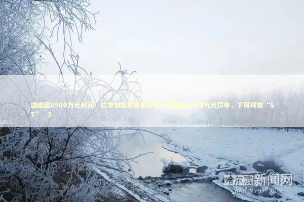 虚增超8500万元利润！达华智能及相关责任人面临逾1700万元罚单，下周将被“ST”_3 新闻