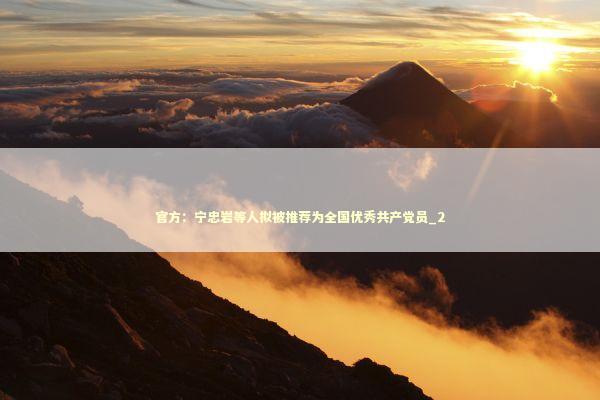 官方：宁忠岩等人拟被推荐为全国优秀共产党员_2 新闻