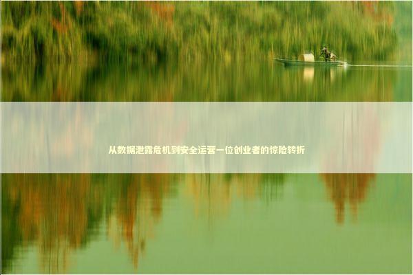 从数据泄露危机到安全运营一位创业者的惊险转折 企业服务